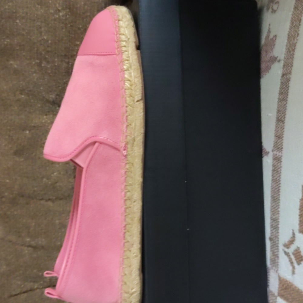 Talbot Suade Desert Rose with leather toe cap, slip on espadrilles Size 8.5 - Picture 2 of 6